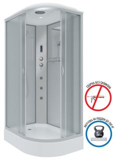 Душевая кабина Niagara NG-3312-14LF с гидромассажем 120x80см серебро/матовое