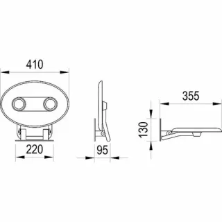 СИДЕНЬЕ ДЛЯ ДУША RAVAK OVO-P II CLEAR/CHROME B8F0000048