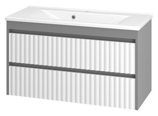 Подвесная тумба под раковину Brevita Balaton BAL-06100-01-012Я 100см белый/серый