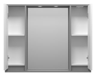 Зеркальный шкаф с подсветкой Brevita Balaton BAL-04100-01-01 100см белый/серый