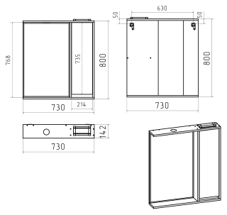 Зеркальный шкаф с подсветкой Brevita Balaton BAL-04075-01-П правый 75см белый