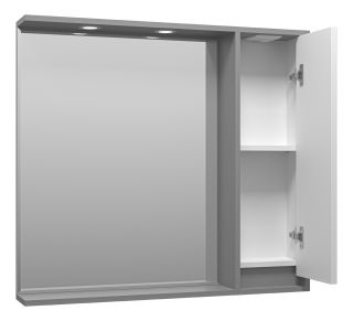 Зеркальный шкаф с подсветкой Brevita Balaton BAL-04090-01-01П правый 90см белый/серый