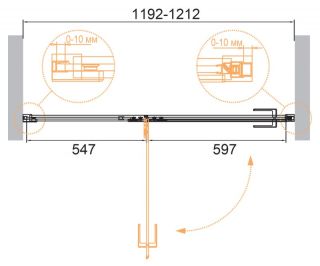 Душевая дверь Cezares Bellagio 120см брашированное золото BELLAGIO-B-12-120-C-BORO