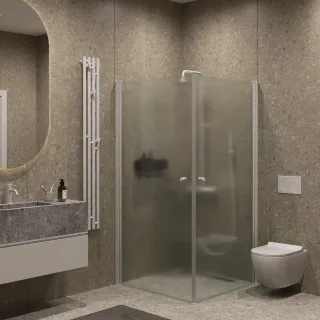 Душевой уголок на монопетле by Deonria U-90-89-6-S-W1 90x89см белый/сатин