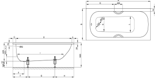 Стальная ванна Bette BetteForm 2941-000ADPLUS 150x70 см белый