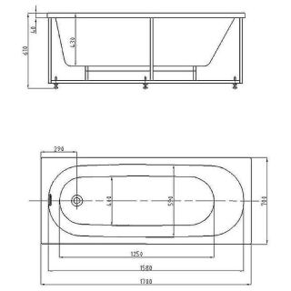 Акриловая ванна Aquatek Оберон OBR170-0000165 170х70 см