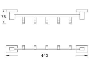 Планка с крючками Shevanik SG5651 хром