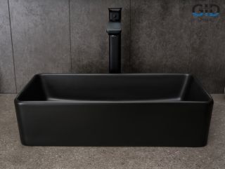 Раковина Gid Bm1104 53359 накладная черная матовая 46x23x12