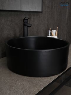 Раковина Gid Bm9011 53368 накладная черная матовая 40x40x15