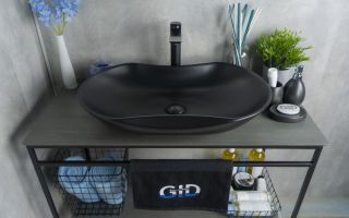 Раковина Gid Bm9175 53333 накладная черная матовая 66.5x41x12