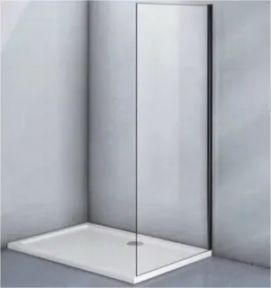 Боковая панель Veconi KP-07B, 800x1950, черный, прозрачное стекло