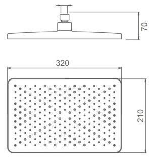 Верхний душ Splenka S451.52 32x21см хром