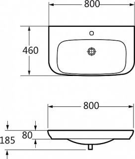Раковина BelBagno 80см ALP-800-CB-LVB