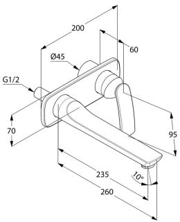 Встраиваемый смеситель для раковины Kludi Balance хром 522470575