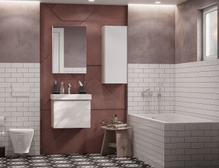 Зеркальный шкаф Акватон Асти 50см белый/ясень шимо 1A263302AX010