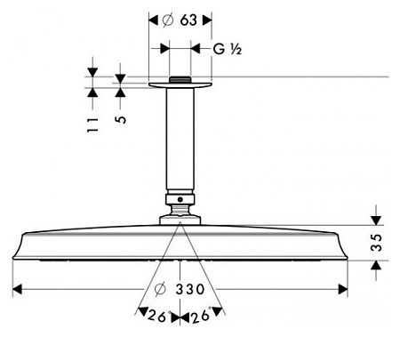 Верхний душ Hansgrohe Raindance 27406820 Хром