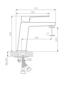 Смеситель для умывальника RUSH Thira (TR3635-12Black)