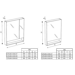 Зеркальный шкаф Roca Gap ZRU9302753
