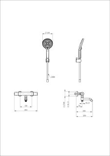 Смеситель для ванны с душем Wonzon & Woghand INN 1 WW-B3013-A1-MB с термостатом чёрный матовый