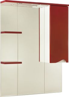 Зеркало-шкаф с подсветкой Bellezza Эйфория 80см правый красный 00000005414