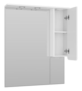 Зеркальный шкаф с подсветкой Misty Чегет 85см правый белый