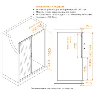 Душевая дверь RGW CL-13 06091315-31 150 см хром