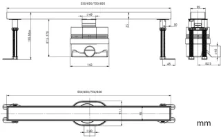 Душевой лоток Allen Brau Priority 9.50009.BN для поддона 75 см никель браш