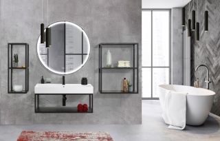 Зеркало Cezares в металлической раме подсветкой сенсорным выключателем подогревом CZR-SPC-CADRO-600-LED-TCH-WARM