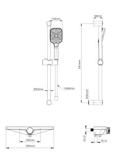 Смеситель для ванны с душем Wonzon & Woghand Onix WW-B2551-A-CR с термостатом хром