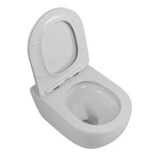 Унитаз подвесной Cezares Stream CZR-2426-TH-TOR/SC безободковый со смывом торнадо и крышкой-сиденьем микролифт белый