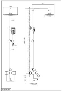 Душевая стойка DQ Rhein.Dusseldorf DA1493741B14 хром