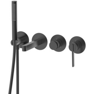 Смеситель для ванны настенный 4 отверстия DQ Bonn графит (DA1704806)