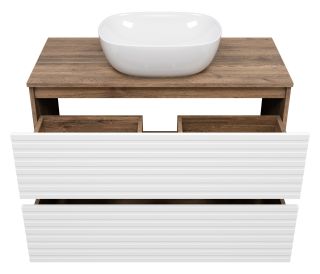 Напольная тумба под раковину Brevita Dakota DAK-07100-19/01-2Я 100см дуб Галифакс олово/белый