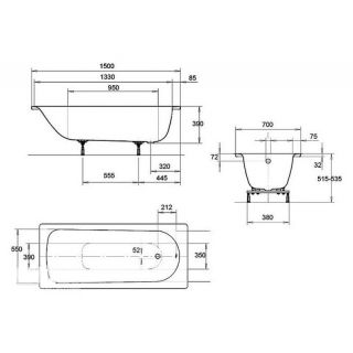 Стальная ванна  kaldewei Eurowa  310-1 150х70