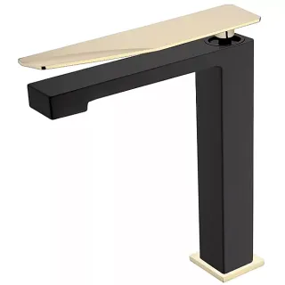 Смеситель для раковины Boheme Q 142-BG.2 чёрный/золото