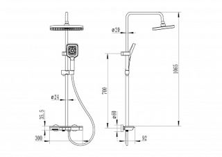 Душевая стойка Ceruttispa DECIO графит