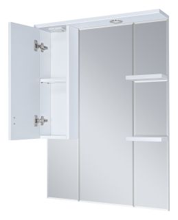 Зеркальный шкаф с подсветкой Misty Дива 85см левый белый