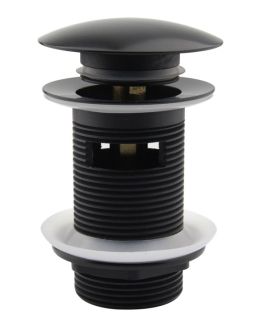 Донный клапан Laguraty X0001 с переливом чёрный матовый