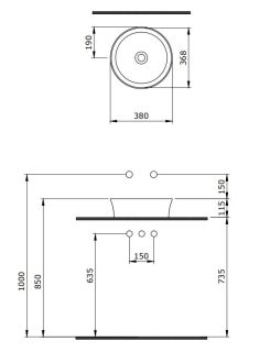 Раковина Berges EGO SL 181271 38см тёмно-зелёный матовый