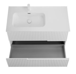 База под раковину Cezares подвесная с двумя выкатными ящиками, левосторонняя, Bianco Lucido, 1000x457x500, DUET-N-1000-2C-SO-BL-L