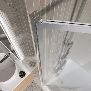 Душевая шторка на ванну BelBagno LUCE-VF-11-90/145-C-Cr хром