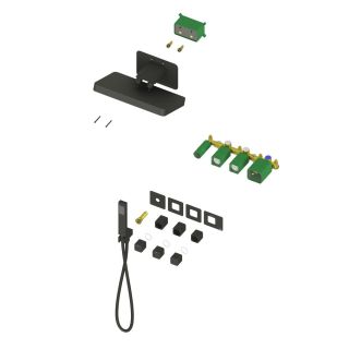 Душевой комплект Timo Petruma SX-5249/03SM с термостатом чёрный матовый