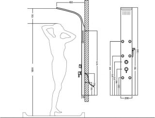 Душевая панель Aquanet Galaxy Black AP40-04