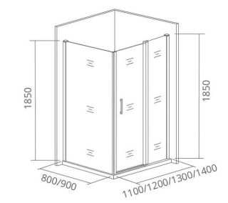 Боковая часть Good Door LATTE SP-80-C-WE 80 см стекло прозрачное