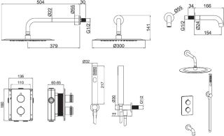 Душевая система Allen Brau Priority 5.31014-00 с термостатом Хром