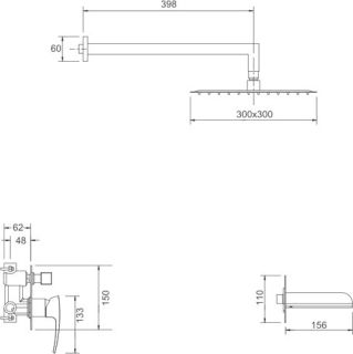 Душевой комплект Gappo Jacob G7107 хром