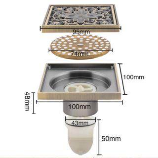 Душевой трап Gappo G81003-4 бронза