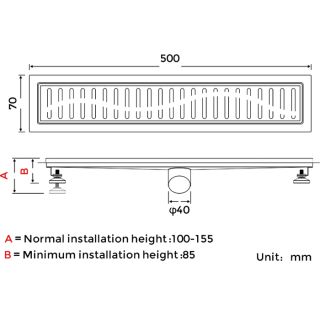 Душевой лоток Gappo G85007-36 50 см чёрный