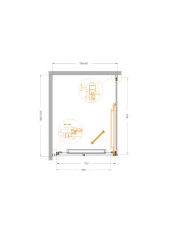 Душевой уголок CEZARES LUX-AH-FS-1-80/100-C-CR хром