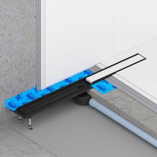 Душевой лоток Timo Drain System DS230207/03 70см с двусторонней панелью plate под плитку чёрный